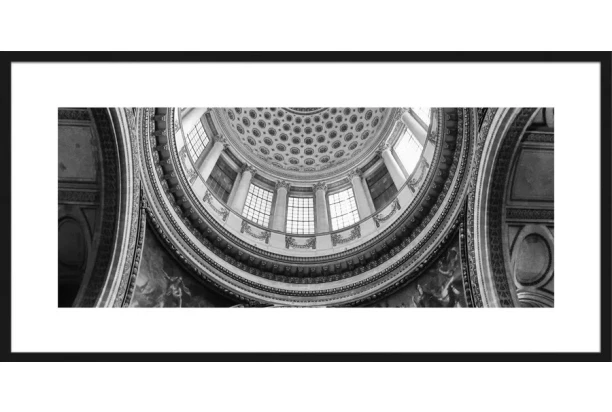 Rámovaný obraz Panthéon de Paris 80x40 cm, černobílý