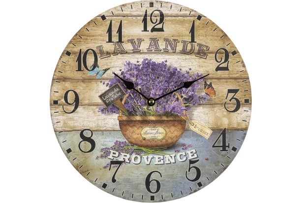 Nástěnné hodiny Levandule Provence 30 cm, MDF