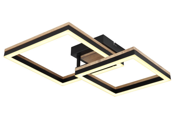Stropní LED osvětlení Beatrix 49 cm, kov/dřevo