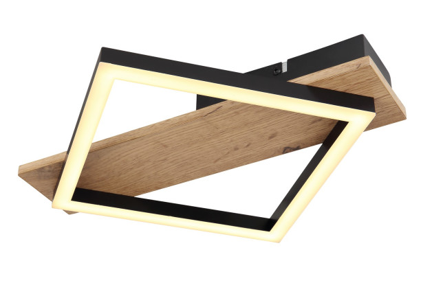 Stropní LED osvětlení Beatrix 33 cm, kov/dřevo