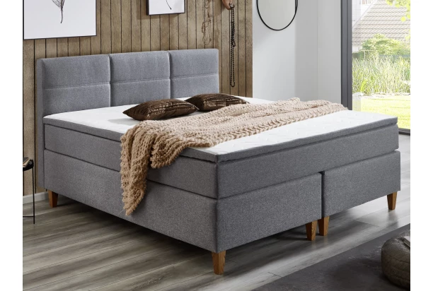 Postel boxspring Ardi 180x200 cm, šedá tkanina