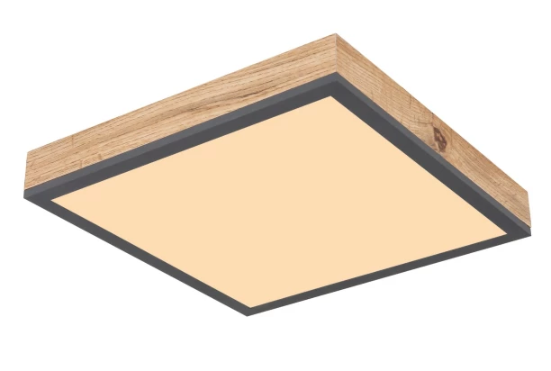 Stropní LED osvětlení Doro 30x30 cm, dřevěný vzhled