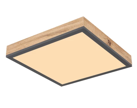 Stropní LED osvětlení Doro 30x30 cm, dřevěný vzhled