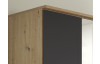 Šatní skříň se zrcadly Bremen, 181 cm, dub artisan/tmavě šedá