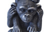Dekorační soška Tři moudré opice 31 cm, černá