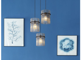 Závěsné stropní osvětlení Gorley 47 cm, skleněné tyčinky
