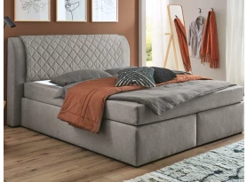 Postel boxspring Winnipeg 180x200 cm, šedá tkanina