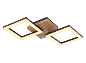 Stropní LED osvětlení Kerry 46 cm, kov/dřevo