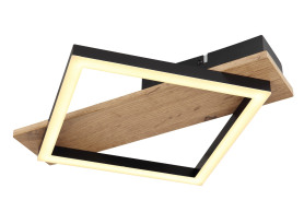 Stropní LED osvětlení Beatrix 33 cm, kov/dřevo