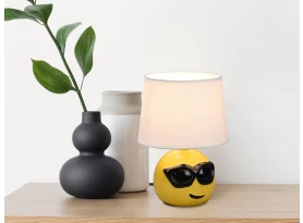 Stolní lampa Coolio 26 cm, smajlík s brýlemi