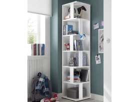 Rohový regál s přihrádkami Corner Shelf, bílý