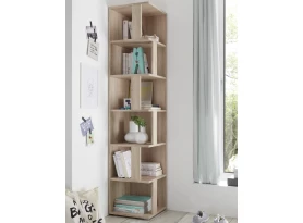 Rohový regál s přihrádkami Corner Shelf, dub sonoma