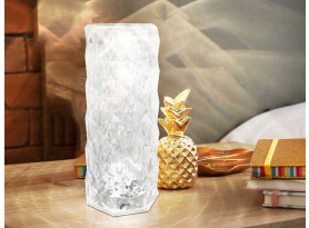 Stolní LED lampa Gixi 21 cm, imitace křišťálů