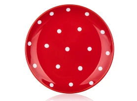 Dezertní talíř Dots 18,6 cm, červený puntíkatý