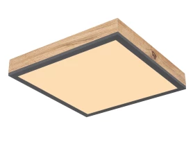 Stropní LED osvětlení Doro 30x30 cm, dřevěný vzhled